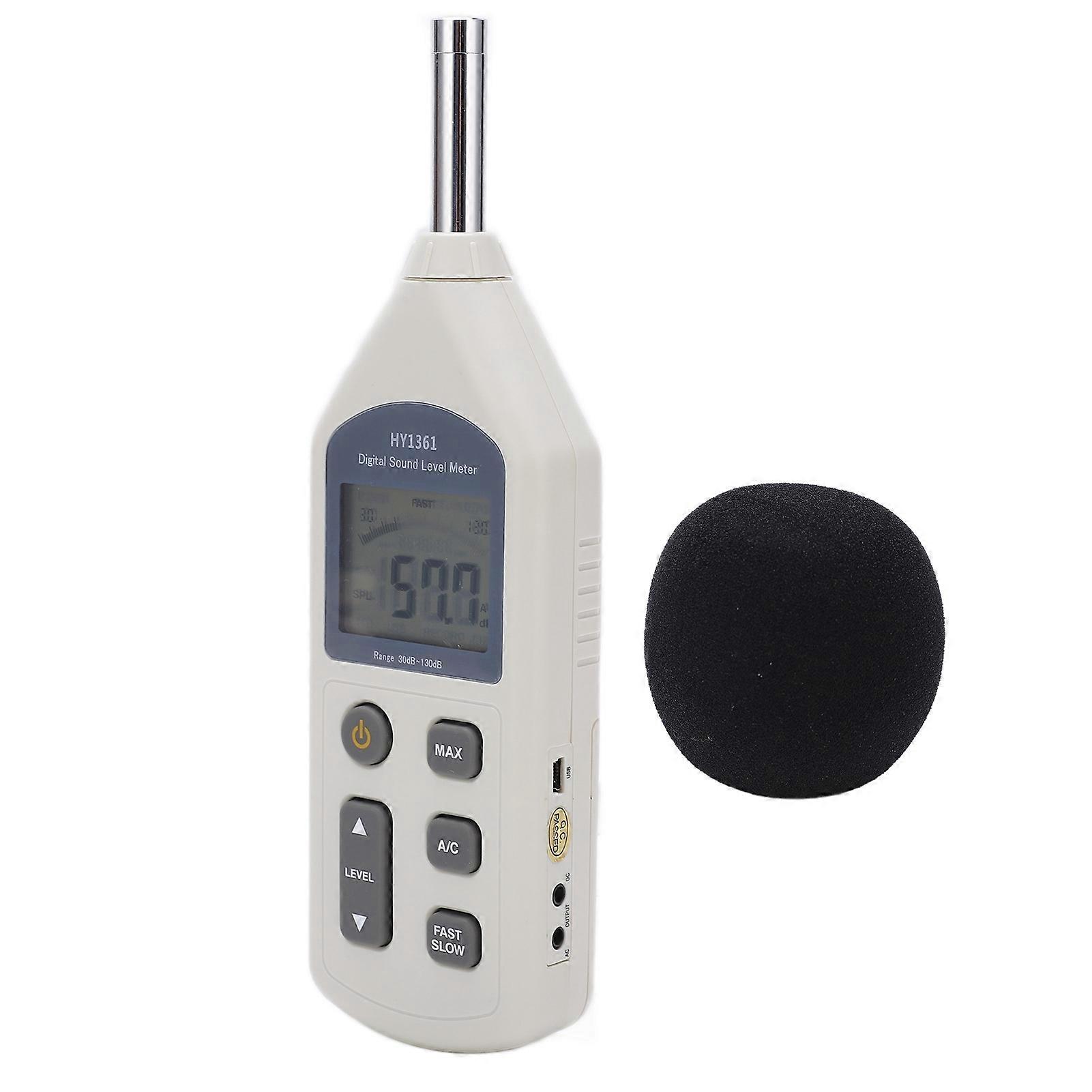 HY-1361 Digital Sound Level Meter 30-130dBA Ivory LCD USB