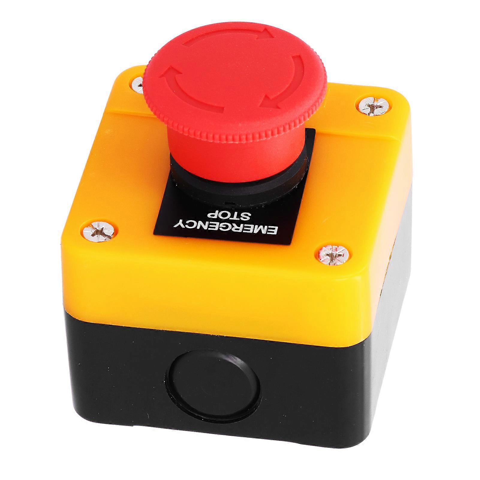 Emergency Stop Button 10A Waterproof Red Mushroom 1NO 1NC Switch