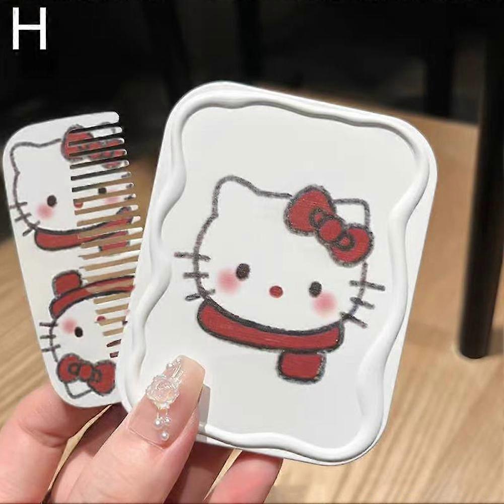 Portable Folding Makeup Mirror With Comb 2 in 1 Travel Design Lightweight Compact for Gifts