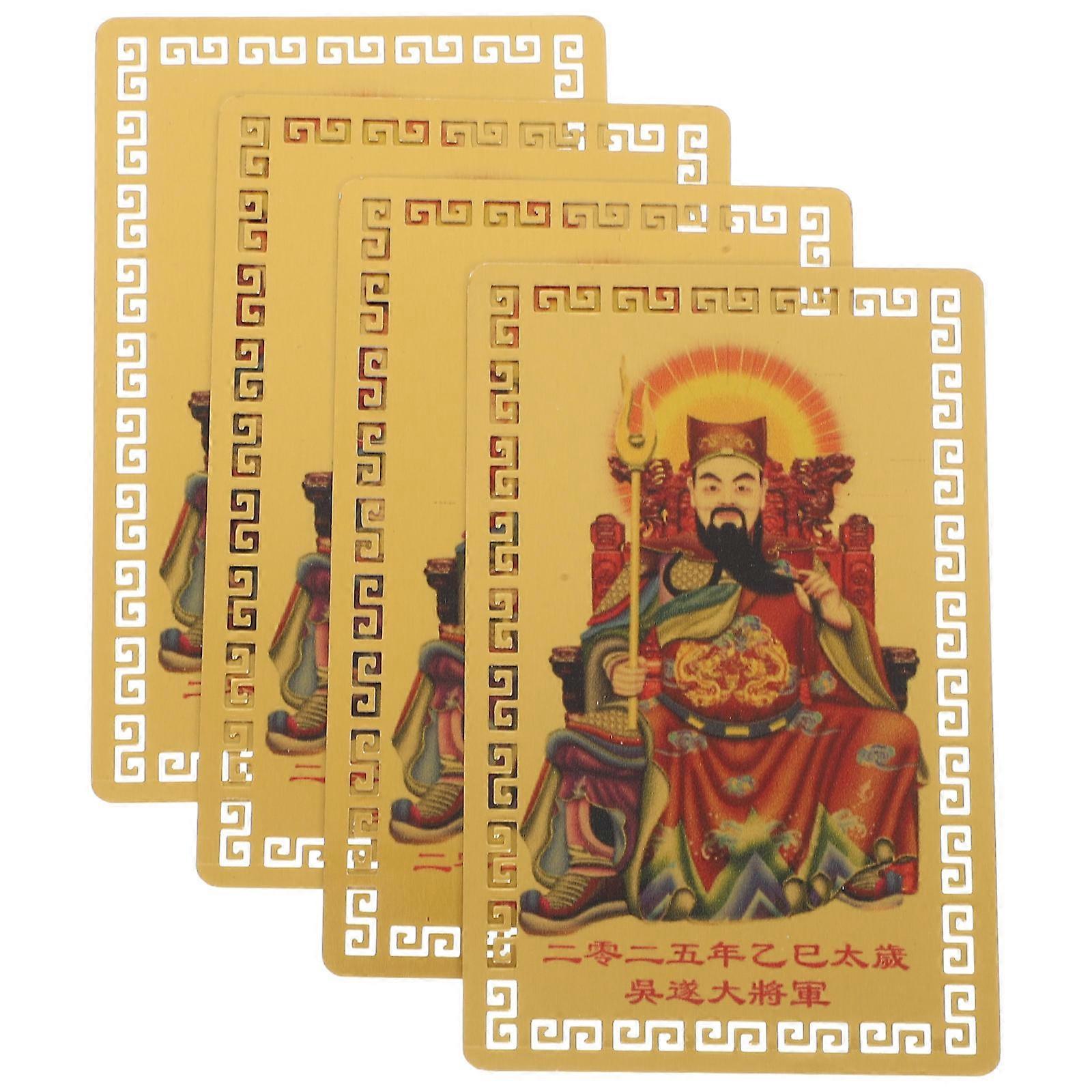 Chinese Amulets Protection Cards For Festive Celebrations With Traditional Chinese Style And Golden Color