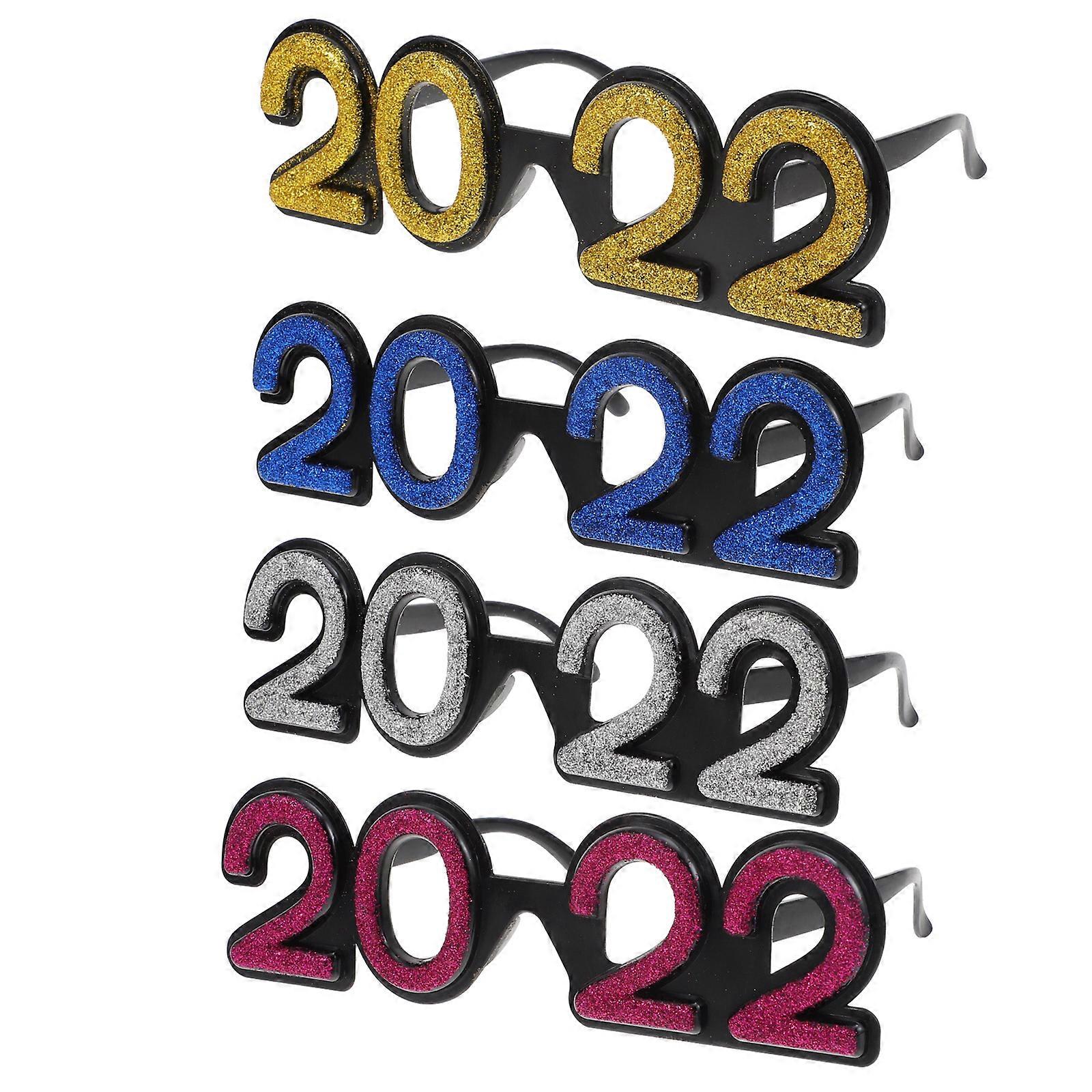Party Eyeglasses for Decoration 4Pcs Assorted Color New Year Photo Props