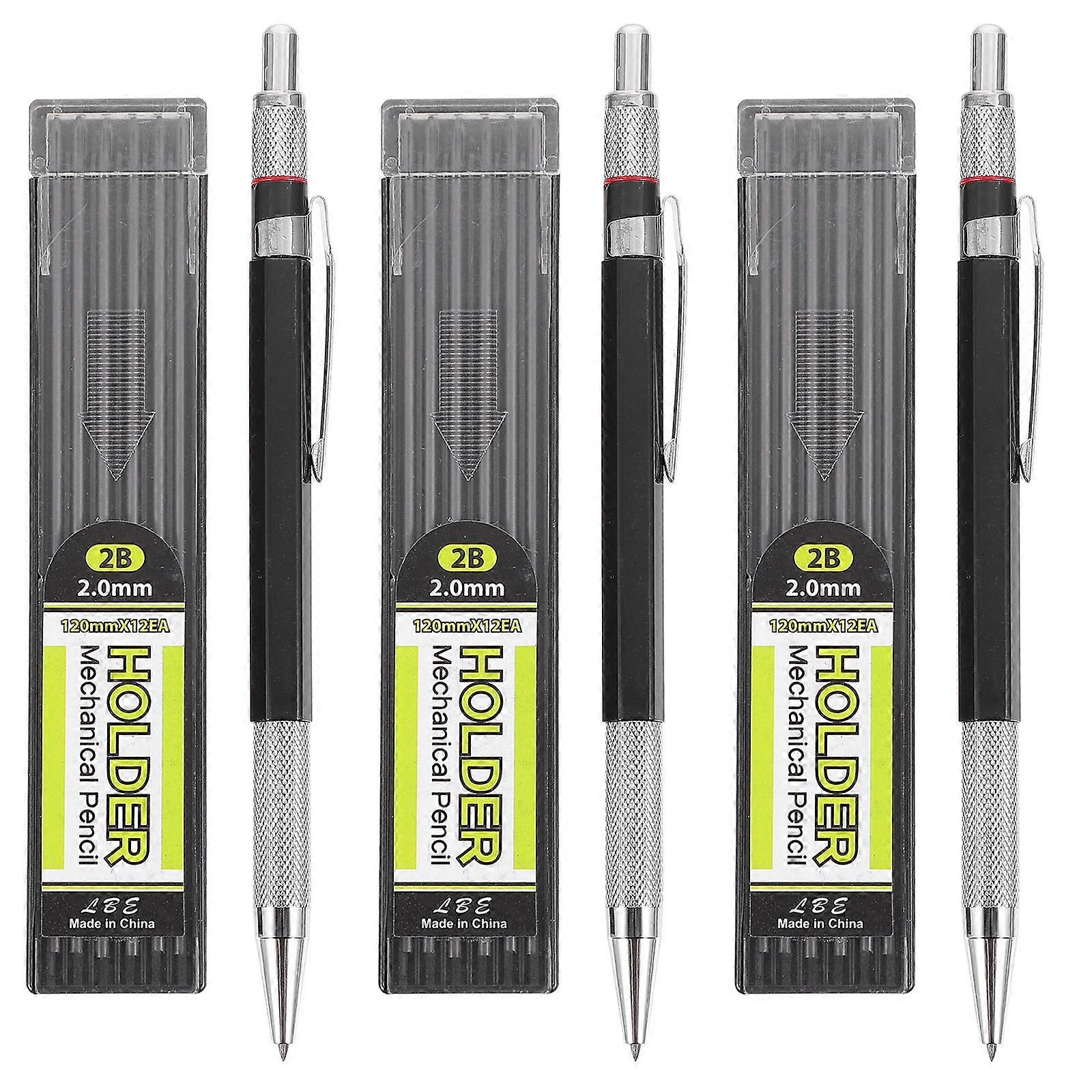 Automatic Mechanical Pencil for Drawing 3Sets Plastic Student Stationery