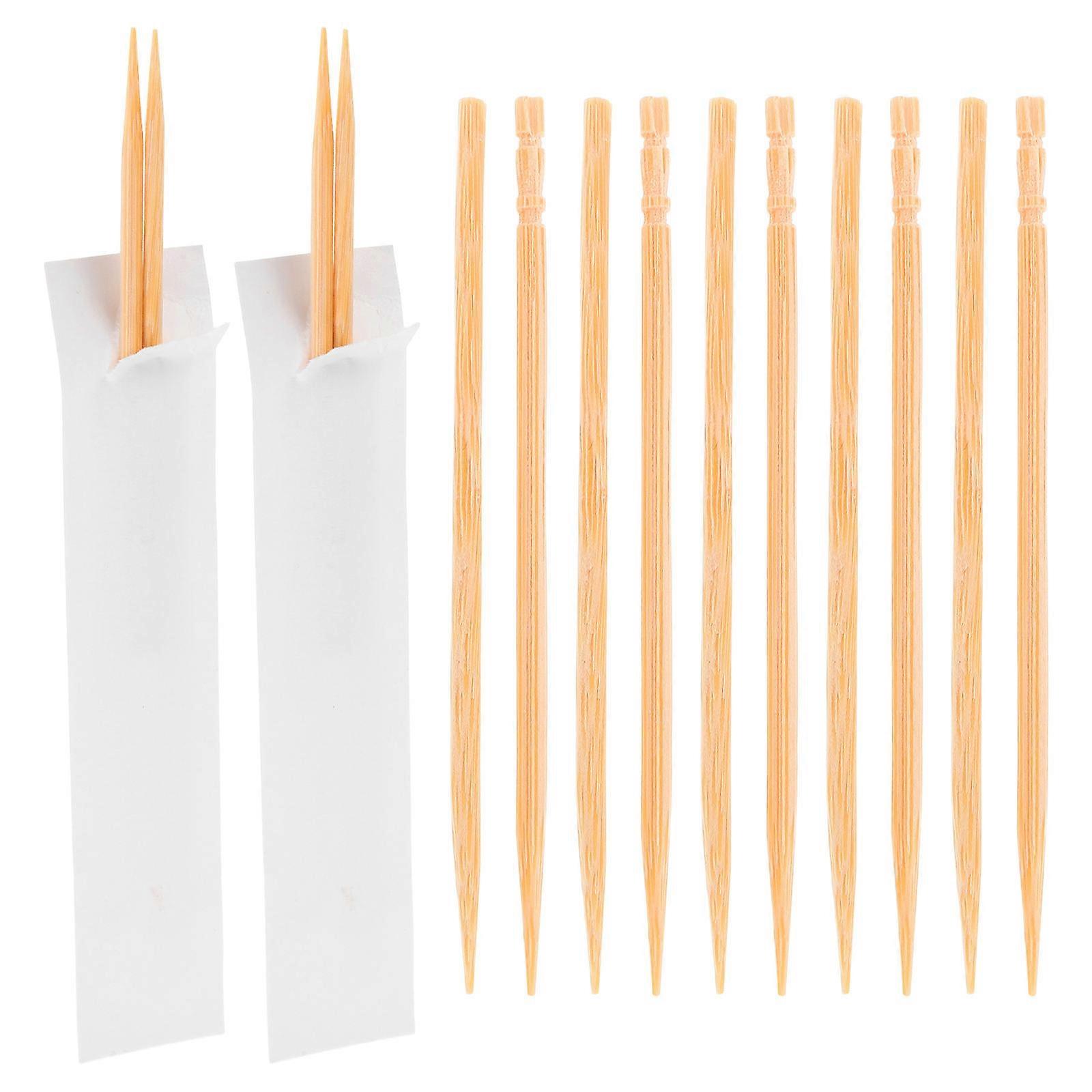 Hotel Individually Packed Bamboo Toothpicks for Home Use 4 Boxes Single-Point