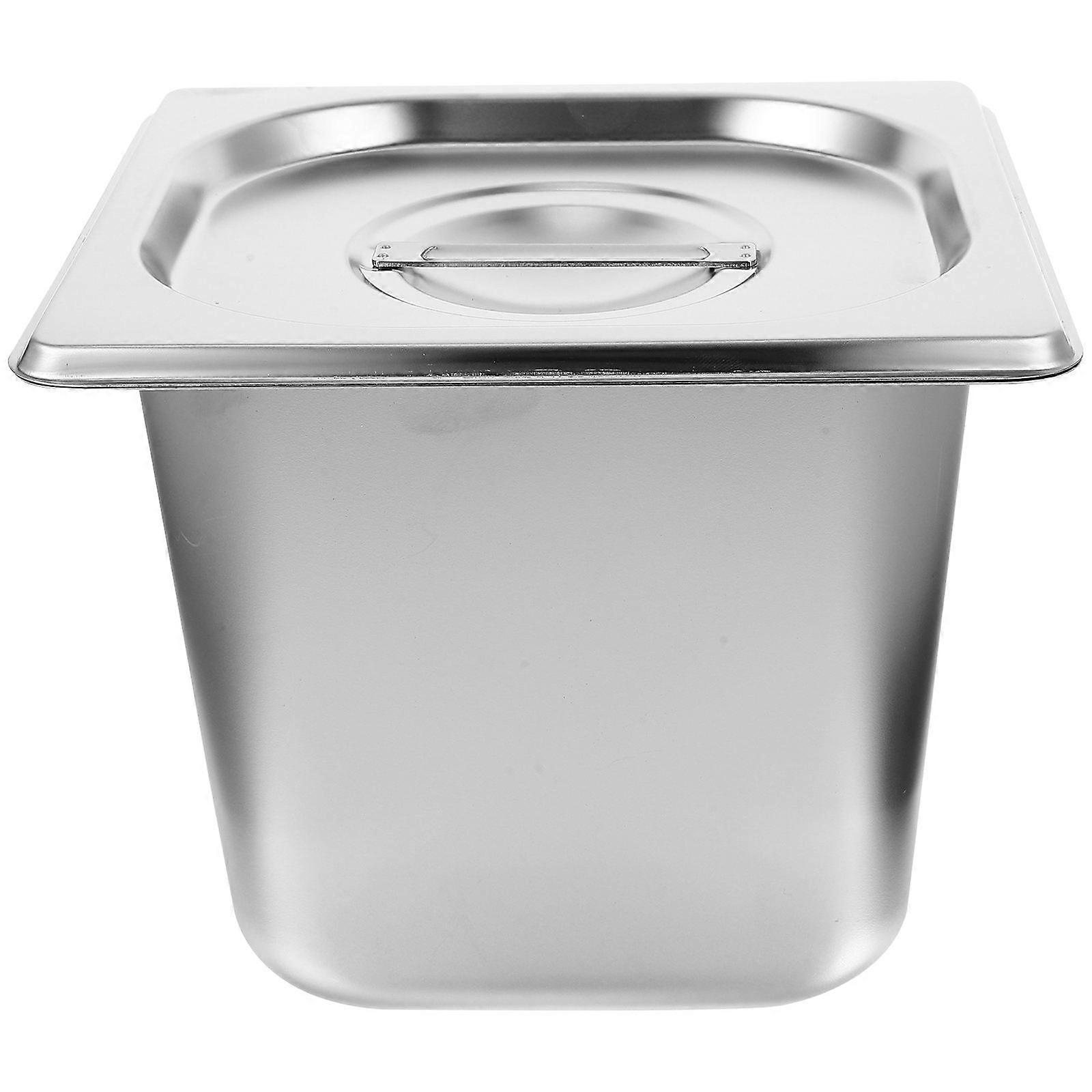 Silver Stainless Steel Buffet Pan for Storage with Lid Canteen Use