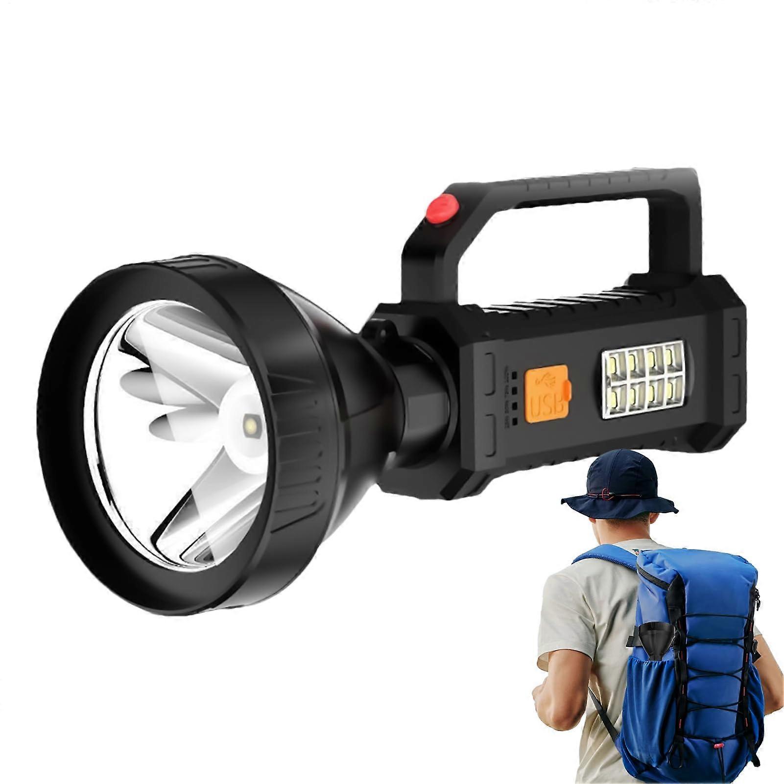 Solar Powered Flashlight Portable Outdoor Camping Lighting Tool Rechargeable Torch For Climbing And Fishing