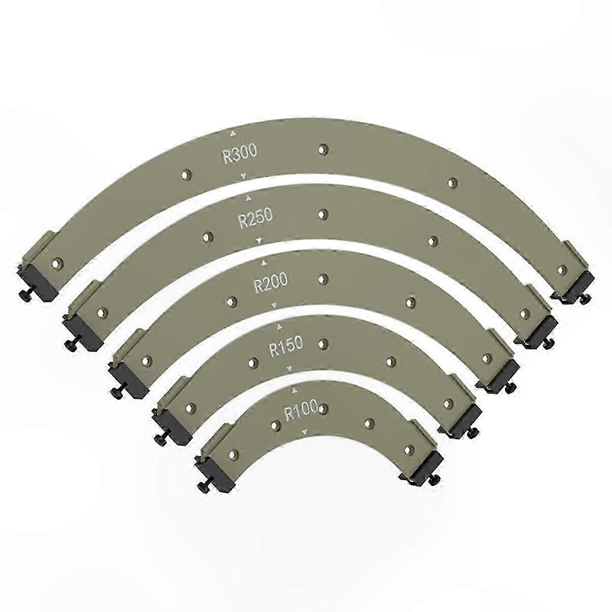 5-Piece Radius Corner Jigs for Woodworking Projects, Round Edge Templates for Crafting Furniture and Decorative Pieces
