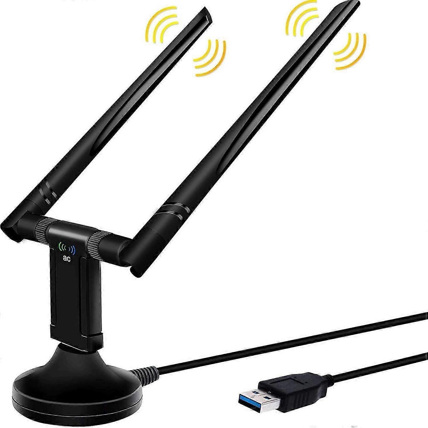 USB WIFI stick, Adapter for PC 1200 Mbit/s dual antenna 2.4/5.8 GHz high speed