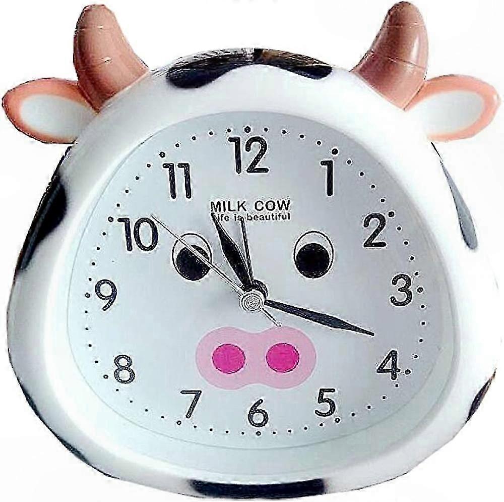 لطيف الكرتون بقرة المنبه ، أفضل هدية للأطفال ، ديكور مكتب غرفة النوم - بقرة بيضاء