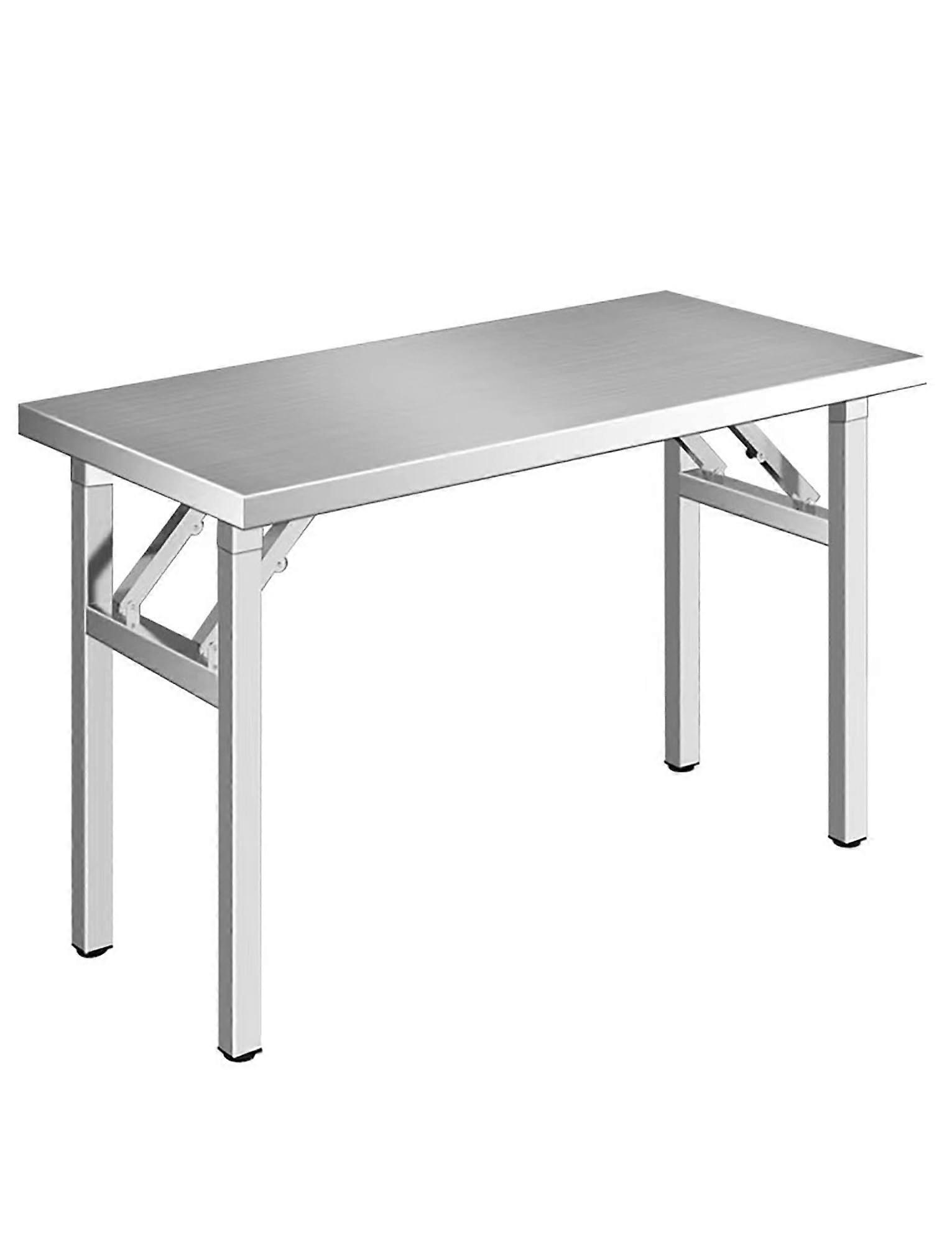 Folding Table Stainless Steel, 90x40x75 Cm, Portable For Picnic, Party And Dining, No Assembly Required, Sturdy Design