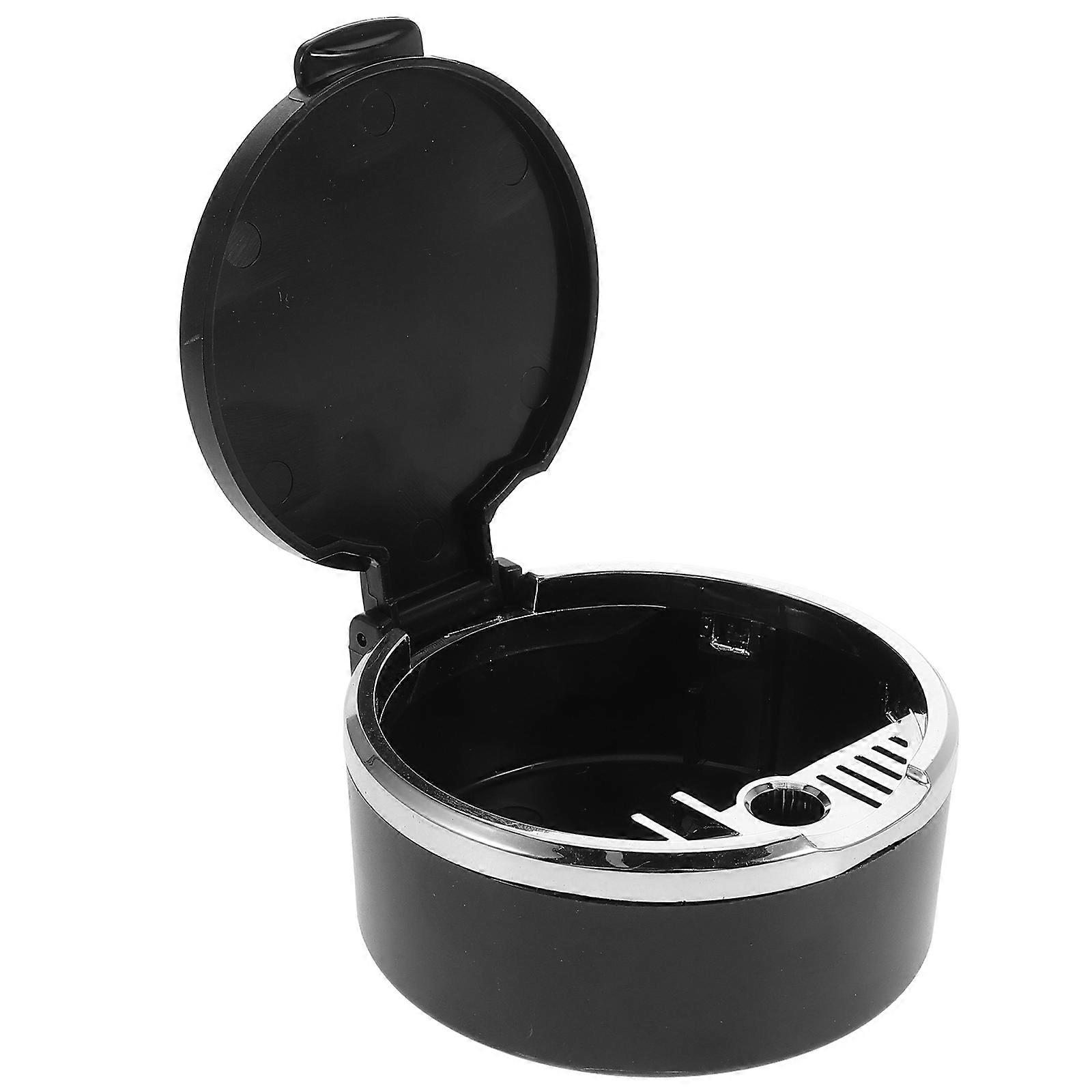 Black Automotive Ashtray for Car Use with Lid 3Pcs Set Portable