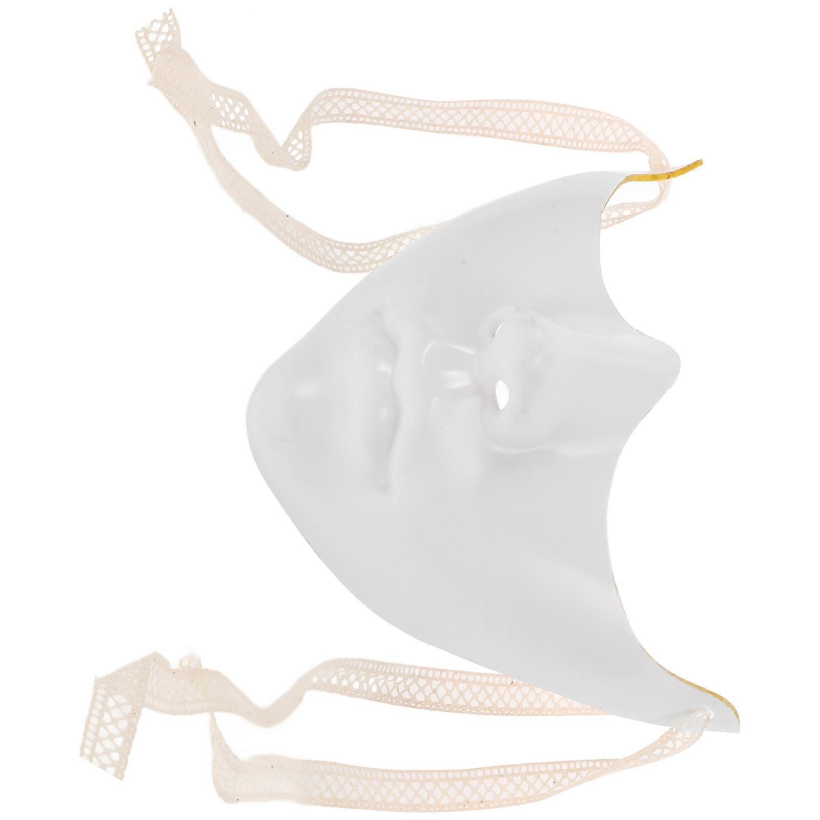 Decorative Mask Lower Half Face Mask for Wearing 4Pcs White Plastic