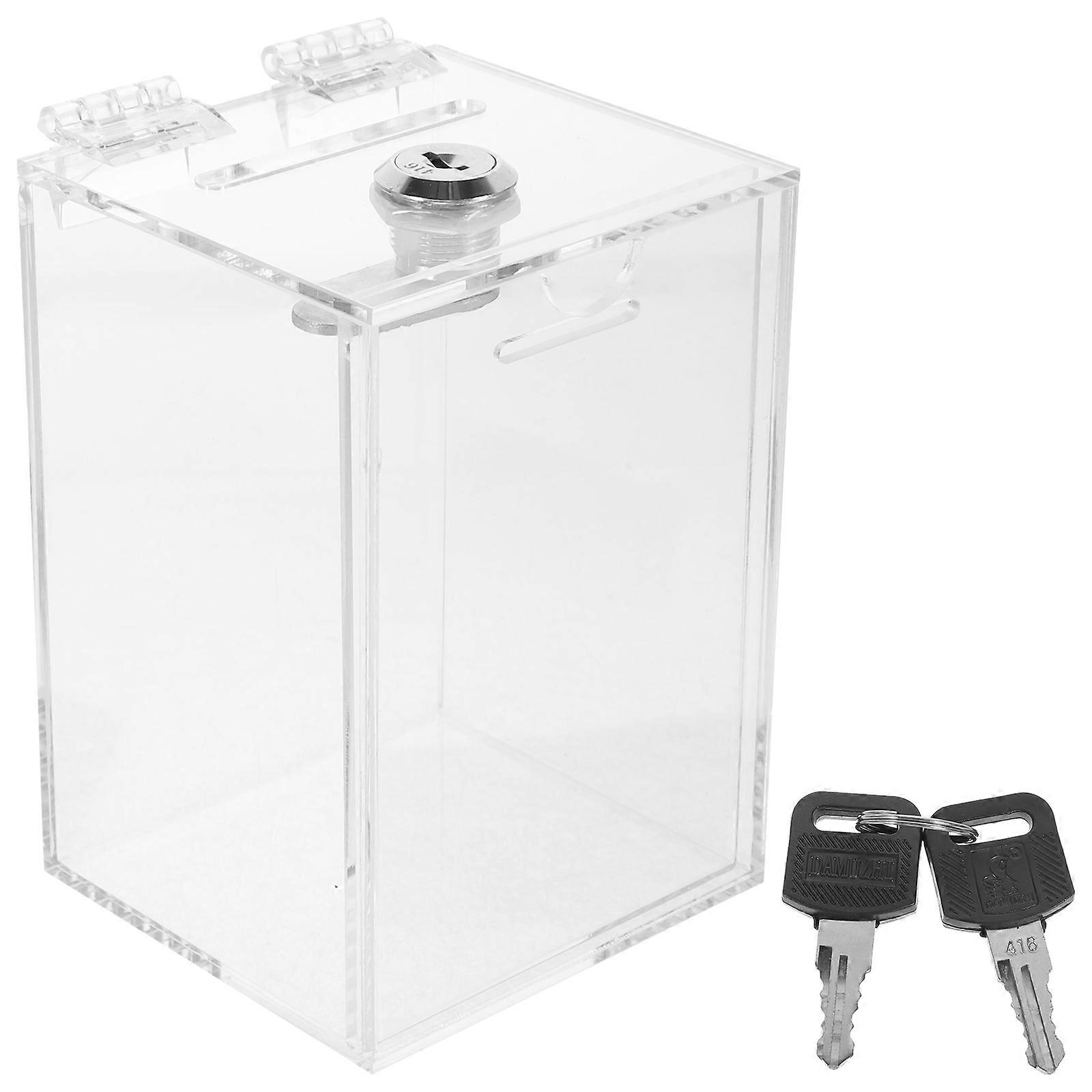 Acrylic Piggy Bank Coin Jar for Kids Saving Money 5Pcs Clear with Lock