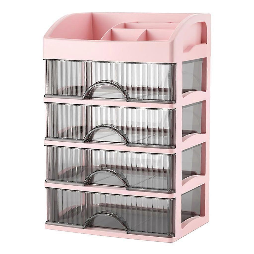 Multilayer Desktop Drawer Cabinet Storage Organizers 5Tier Pink For Office Home School