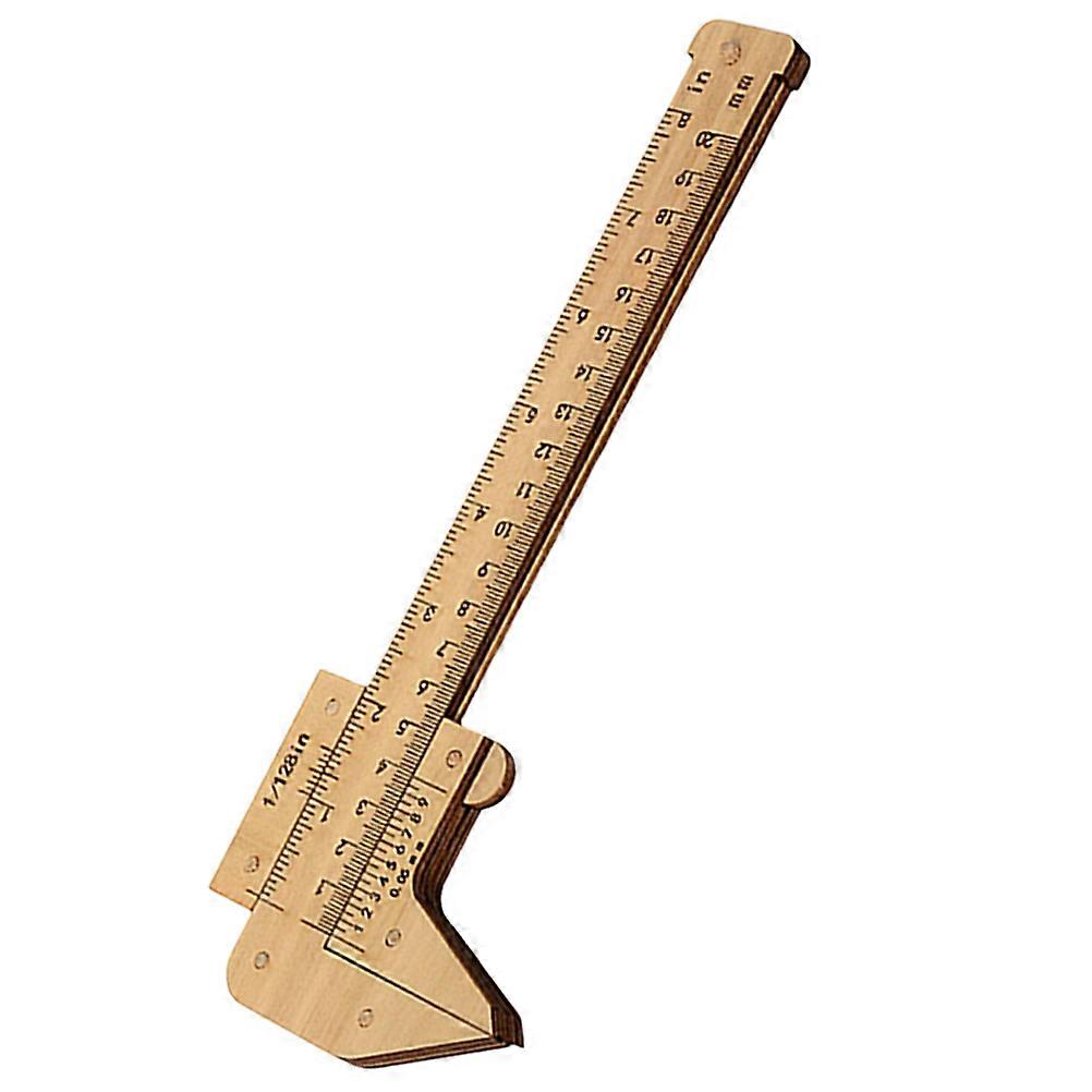 Wood Caliper for Precise Measuring with 2Pcs Portable Wooden Rulers