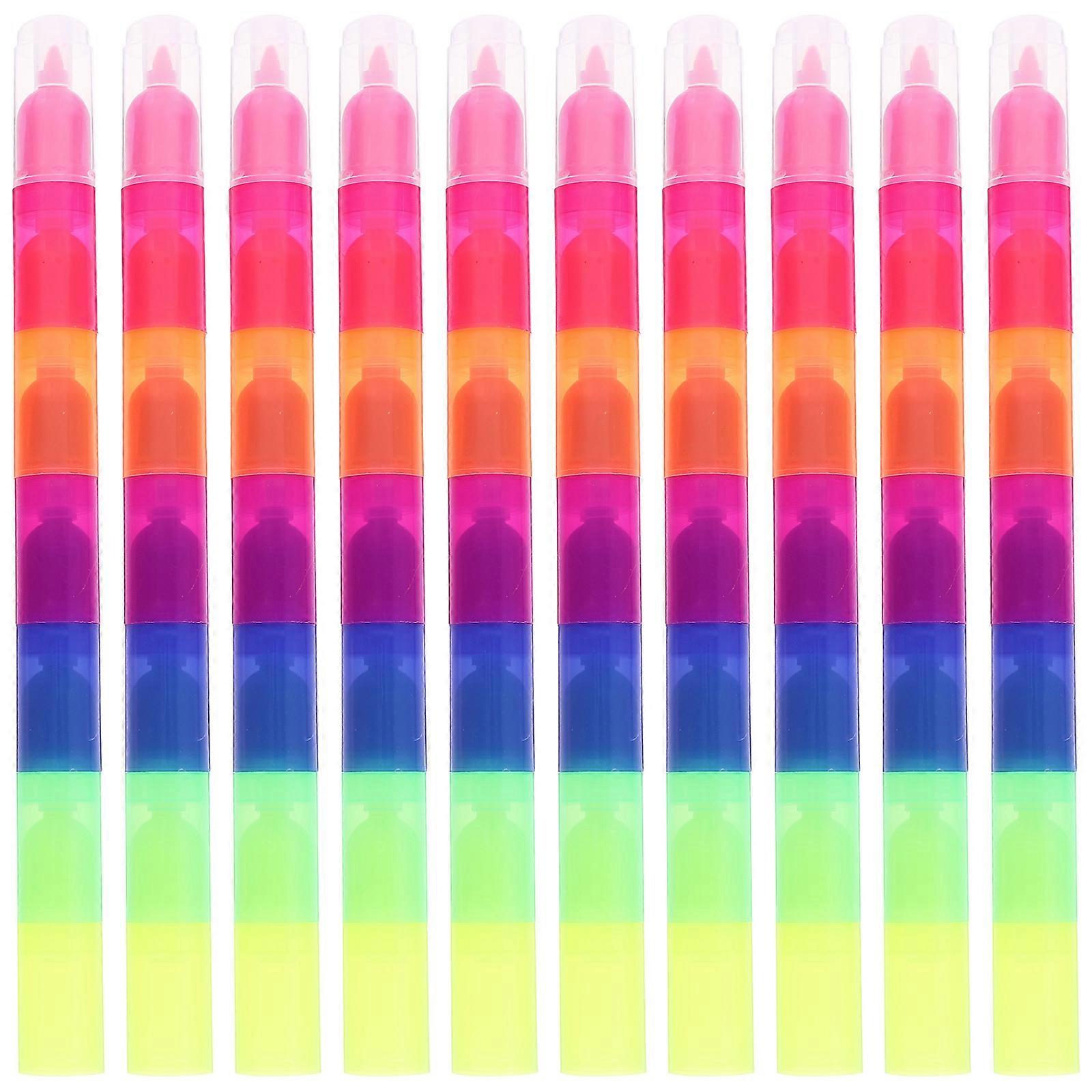Colored Markers 10Pcs Highlighting Notes Fun Highlighters Office Work Novelty Design