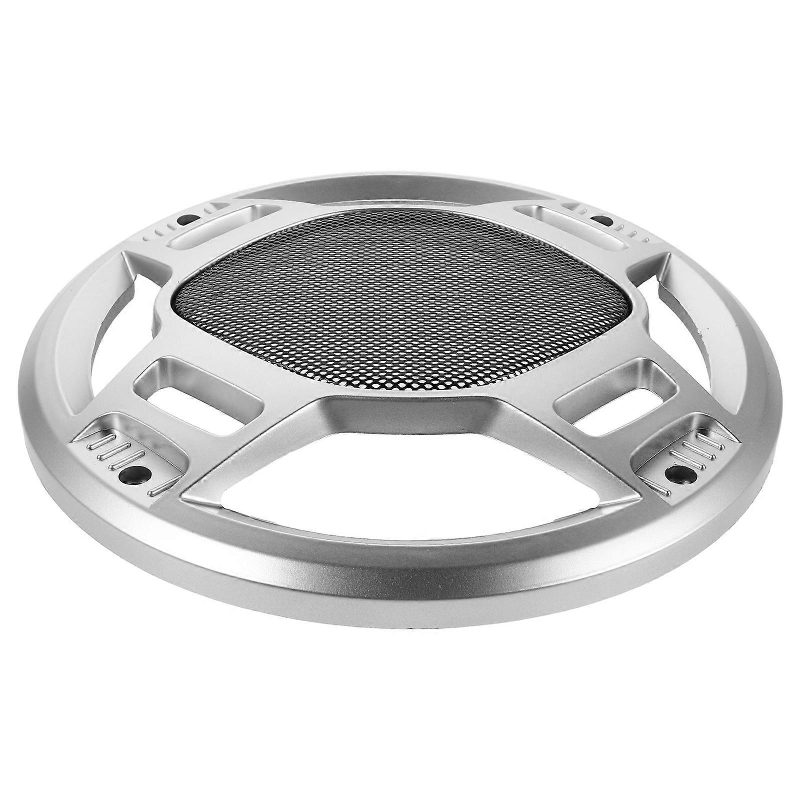 Car Use Metal Speaker Grill Cover Silver 4Pcs Round Protective Set