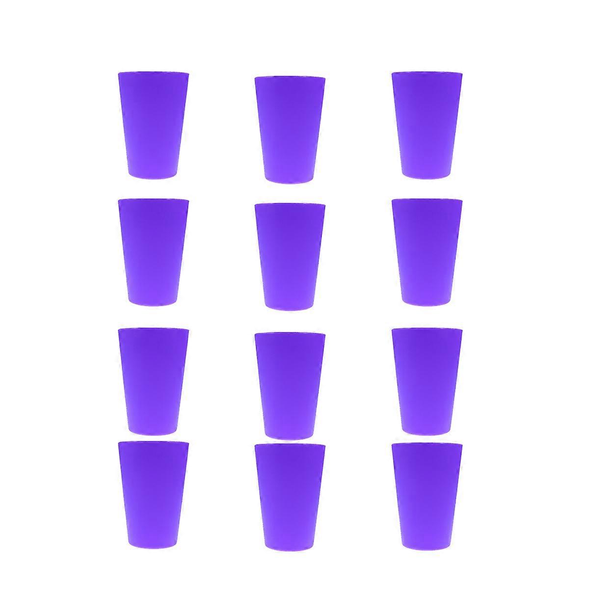 Frosted Plastic Drinking Cups for Party Use 12Pcs Purple