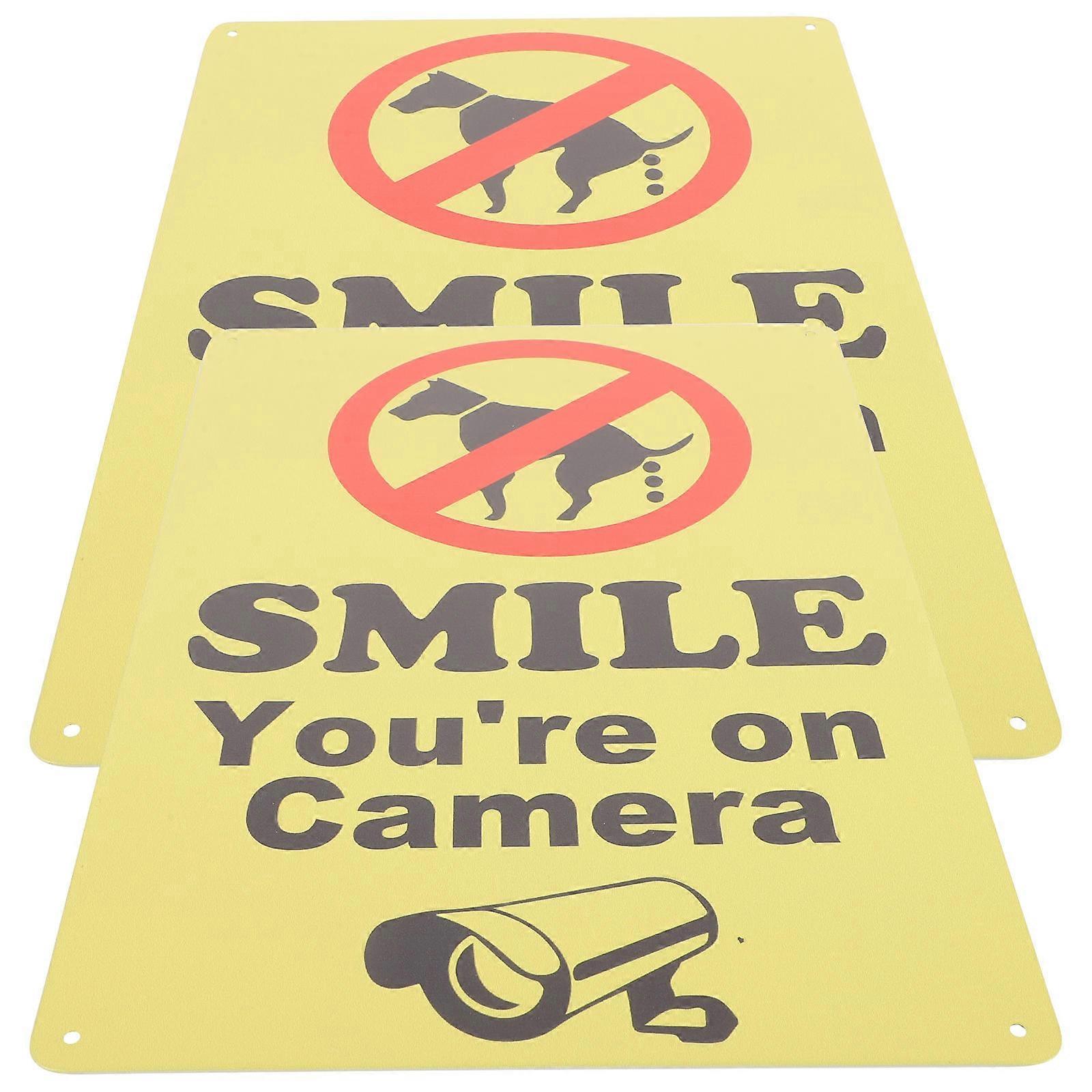 Outdoor Dog Sign With Smile Your On Camera Design Suitable For Use In Yard And Lawn 30x20cm Warning 6 Pcs