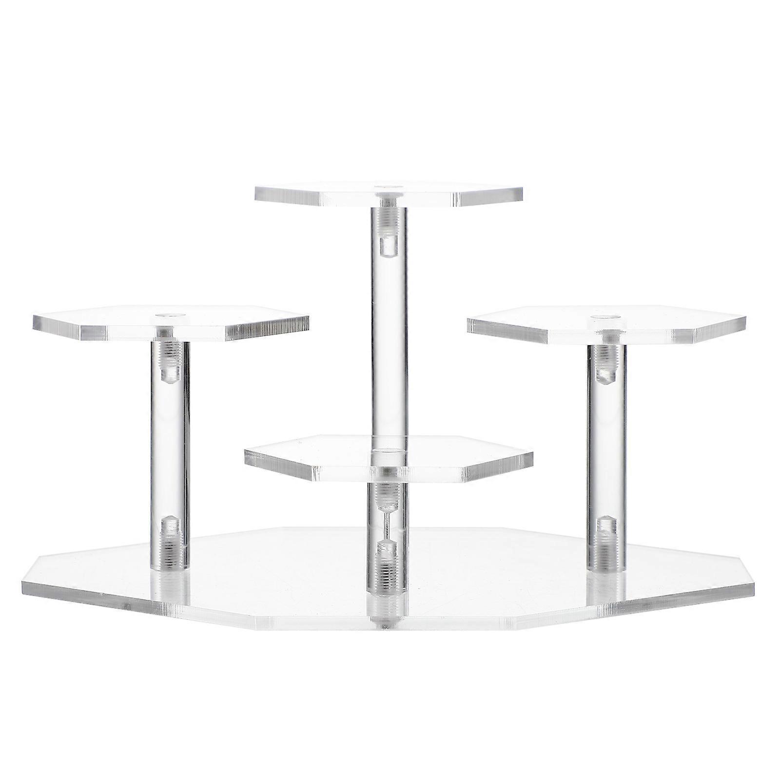 Acrylic Riser Display Shelf Clear Figurine Rack 4-Step 3Pcs Set