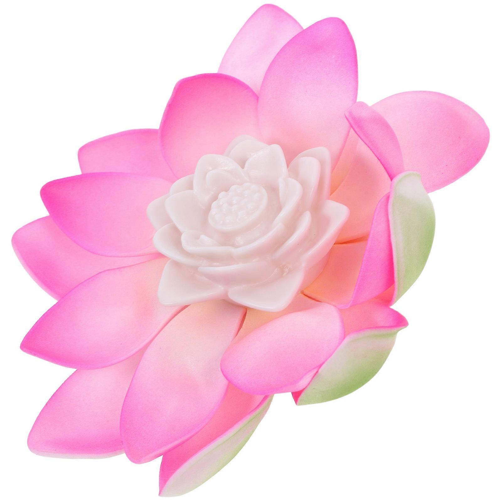 Pink LED Lotus for Decor with 3Pcs Water Lily