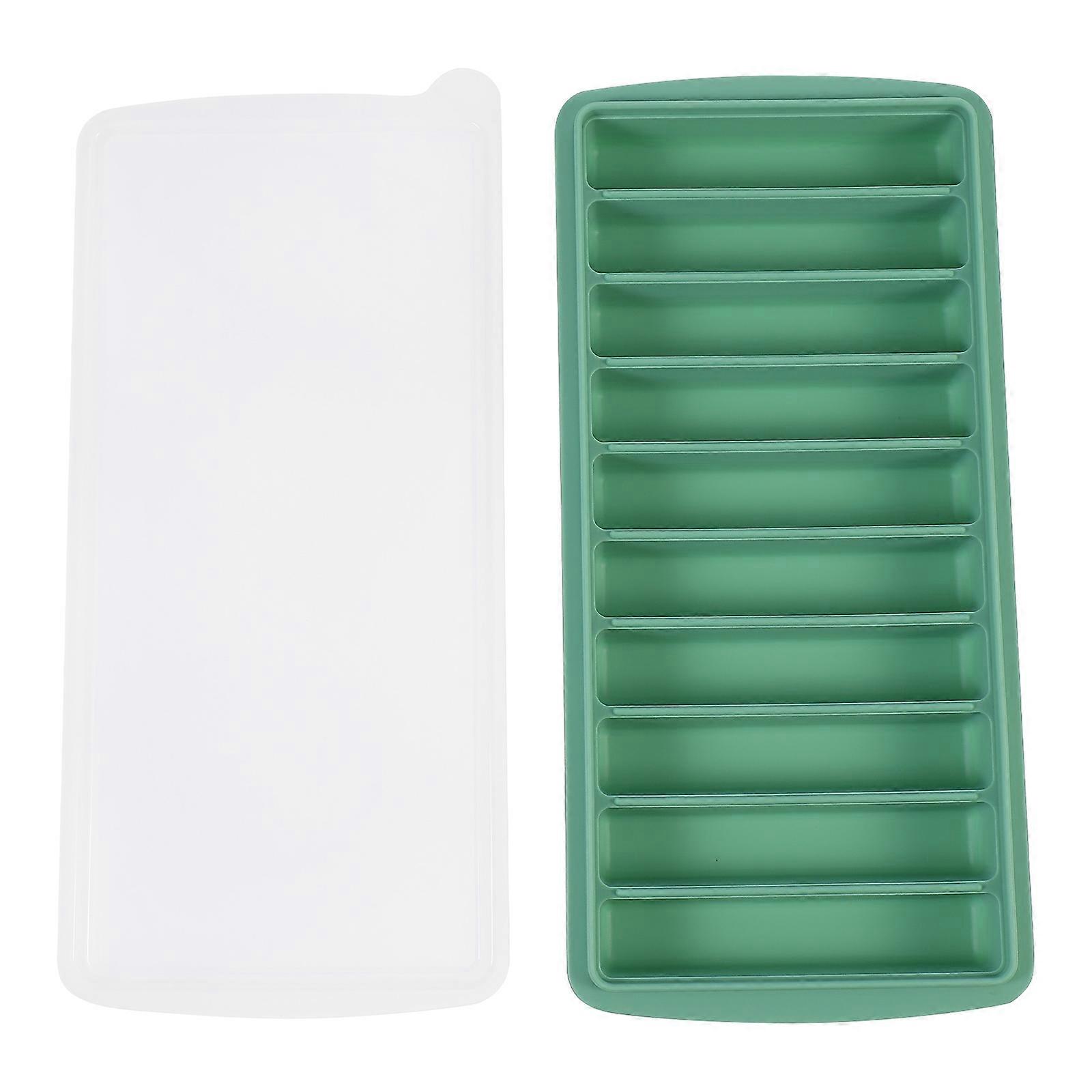 Ice Cube Tray Silicone Mold for Kitchen Use 2Pcs Bar Shape with Lid