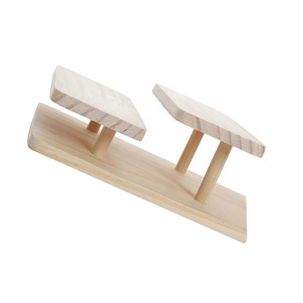 Stylish Two-Tiered Glasses Frame Holder For Jewelry Desktop Show Shelf In Sturdy Wood Material 2Pcs
