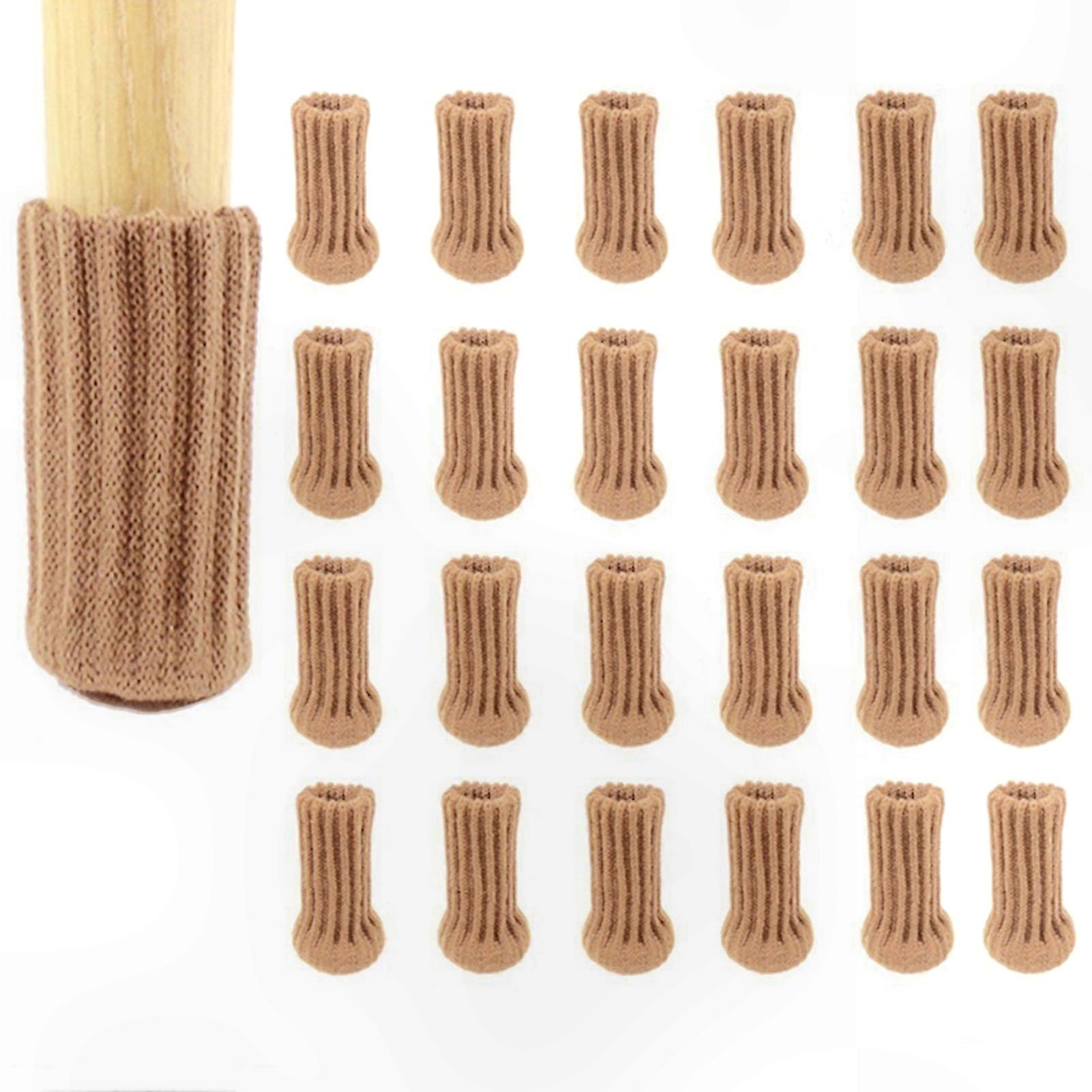 Knitted Elastic Chair Socks - 24-Pack Non-Slip Furniture Protectors to Prevent Floor Scratches and Damage