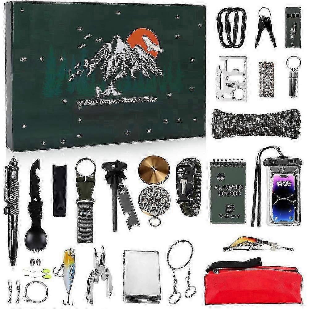 Εργαλείο επιβίωσης 24 τεμαχίων Advent Calendar, Χριστουγεννιάτικο σετ δώρου για άνδρες