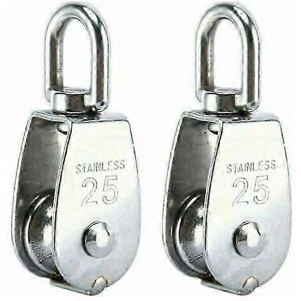 Lifting block, 304 stainless steel single pulley M25 single pulley load 150 kg, set of 2