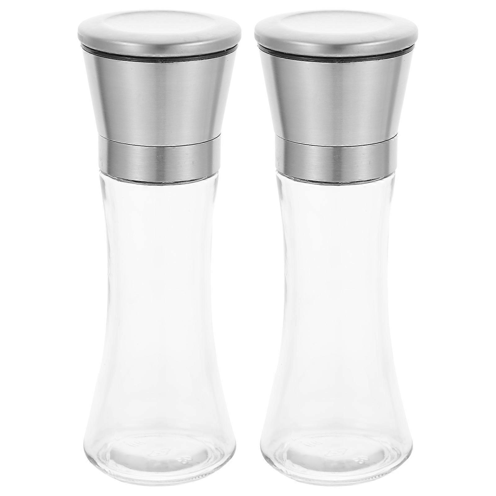 Adjustable Coarse Pepper and Salt Grinder Set Manual 6Pcs White