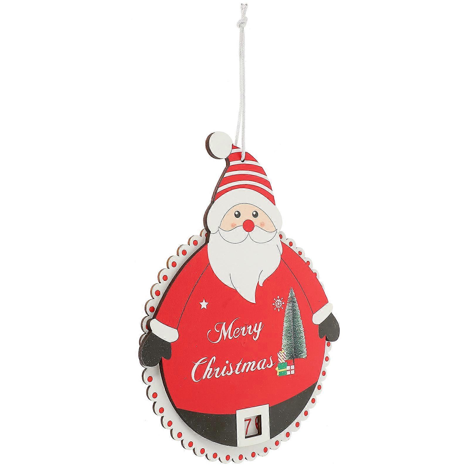 Christmas Hanging Advent Calendar Wooden Countdown Calendar Pendant 3Pcs