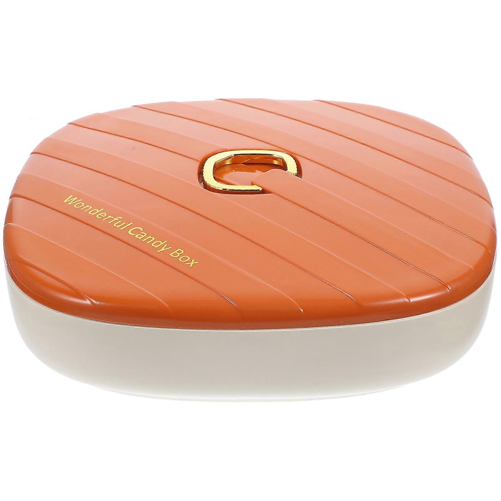 Snack Tray Nut Dish with Lid for Storage 4Pcs Orange Multi-Grid Food Organizer