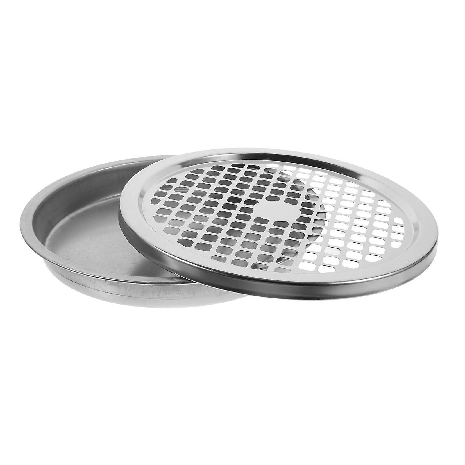 Metallic Trash Can Lid 5 Sets Odor Prevention Ashtray Outdoor Use Sleek .8X9.8X5.9In