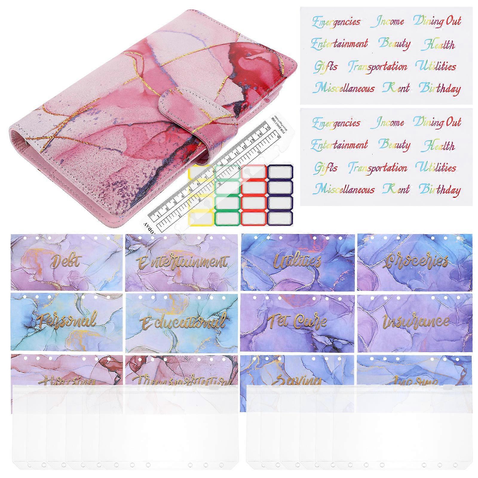 Portable Budget Notebook for Expense Tracking with Loose-Leaf Sheets 4Sets