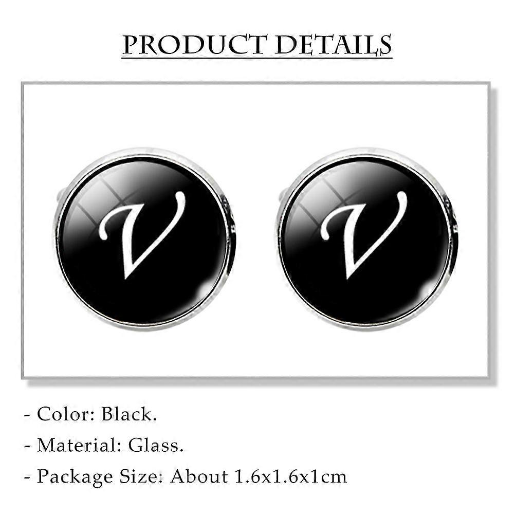 Collar Button Cuff-Link Glass Sleeve Button for Decoration 3Pcs Black Style