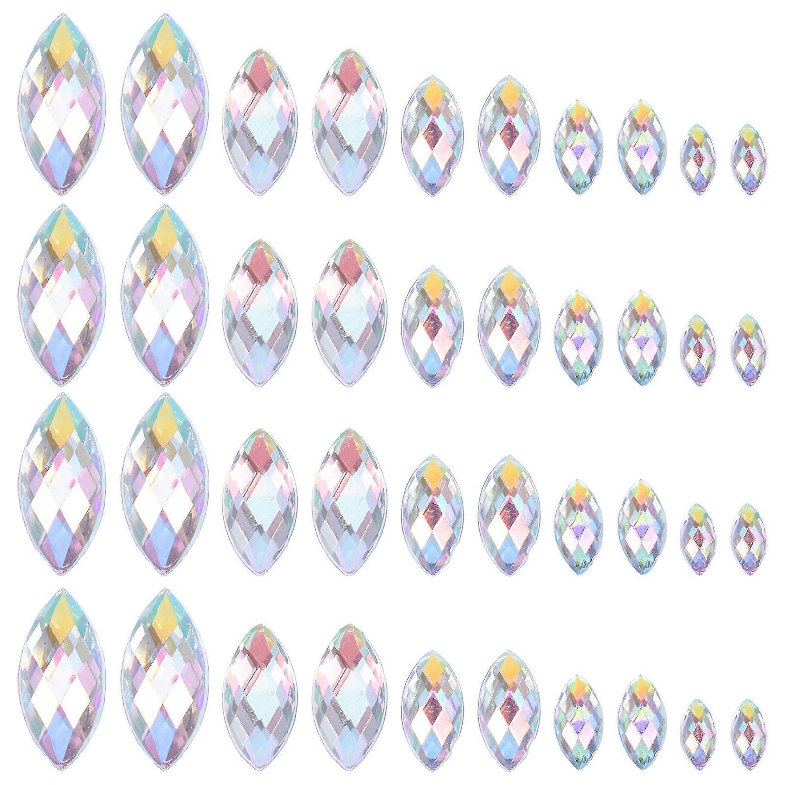 1800 Pcs Multi Color Ab Shape Acrylic Rhinestones Flatback Gems For Nail Art And DIY Crafts Decorative Use