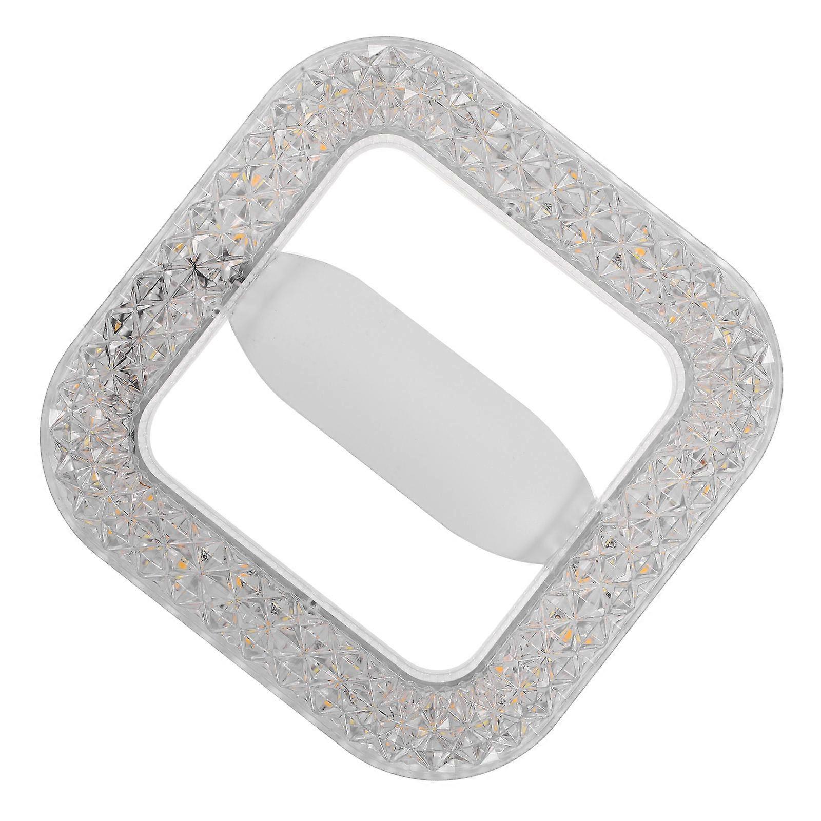 3Pcs Modern Acrylic Flush Mount Light with Square Crystal Pendant