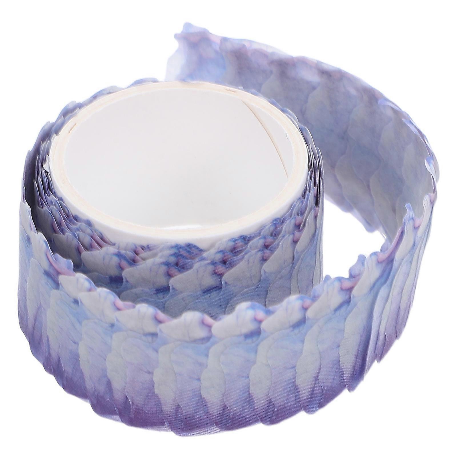 Decorative Washi Tape Hand Torn Petal Masking Tape for Craft Projects Gift Wrapping Violet Color 1Set