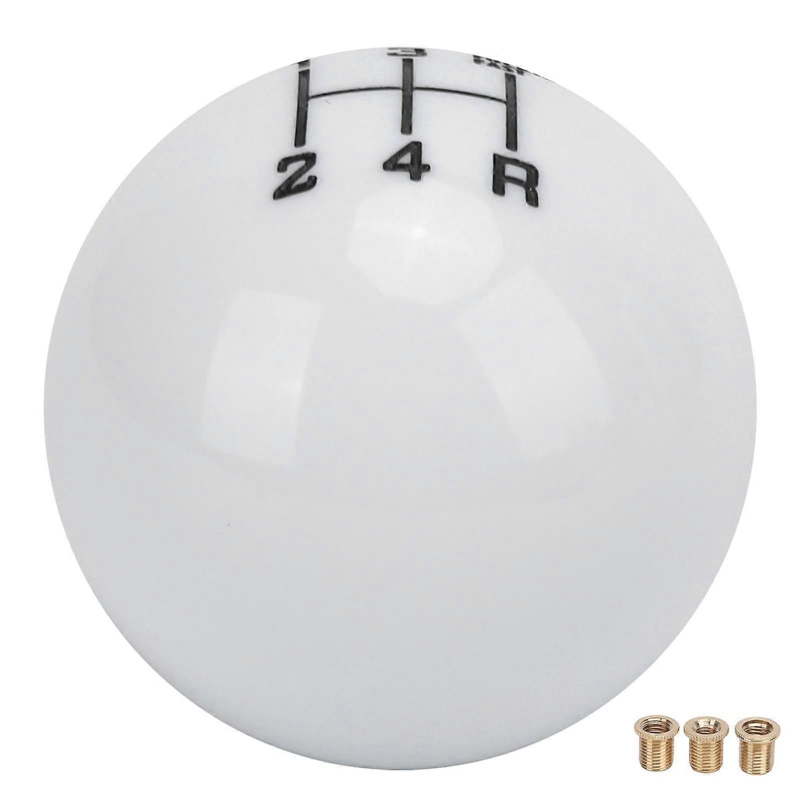 M12x1.25 Gear Shift Knob Head 5Speed WearResistant with 3 Adapter Universal Automobile Accessory(White )