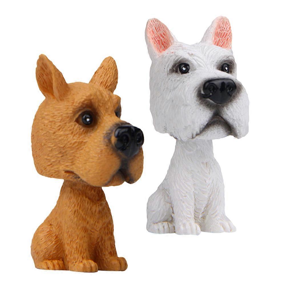 Resin Dog Bobblehead Car Accessory for Dashboard Decoration 8Pcs