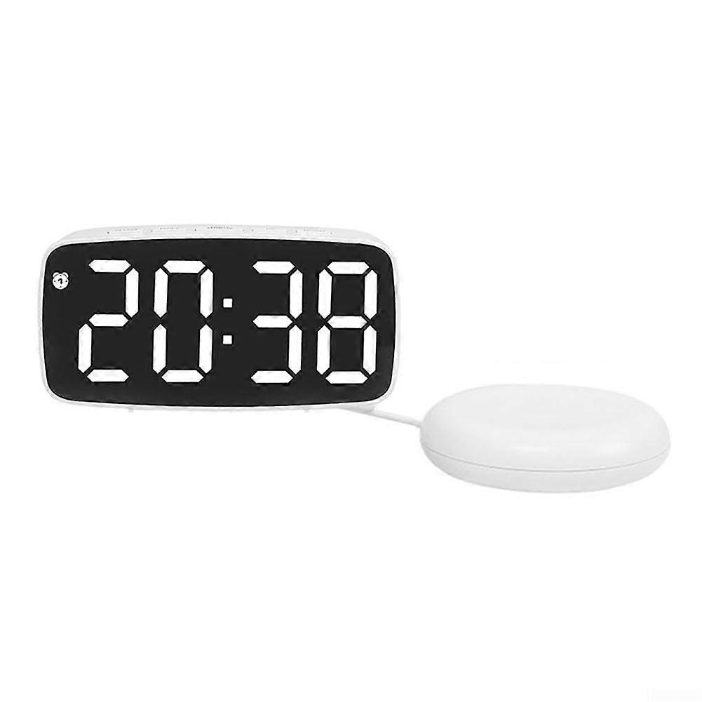 Digital LED Alarm Clock Time Date Temp Display Custom Brightness Snooze Vibration Powered Bedside/Travel Desk Model F
