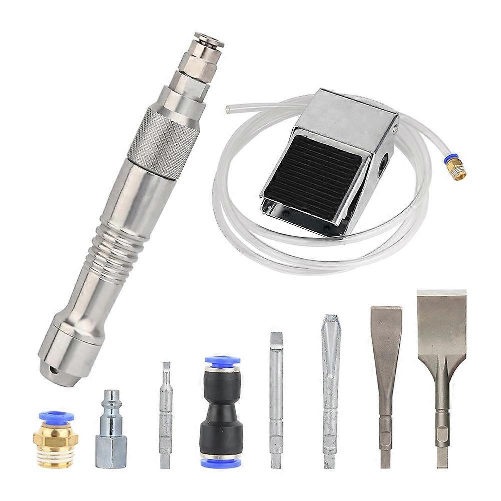Micro-Air Flux Chipper for Removing Plaster Welding Slag Stone and Wood Carving with Foot Switch and 5 Chisels WL-12595K