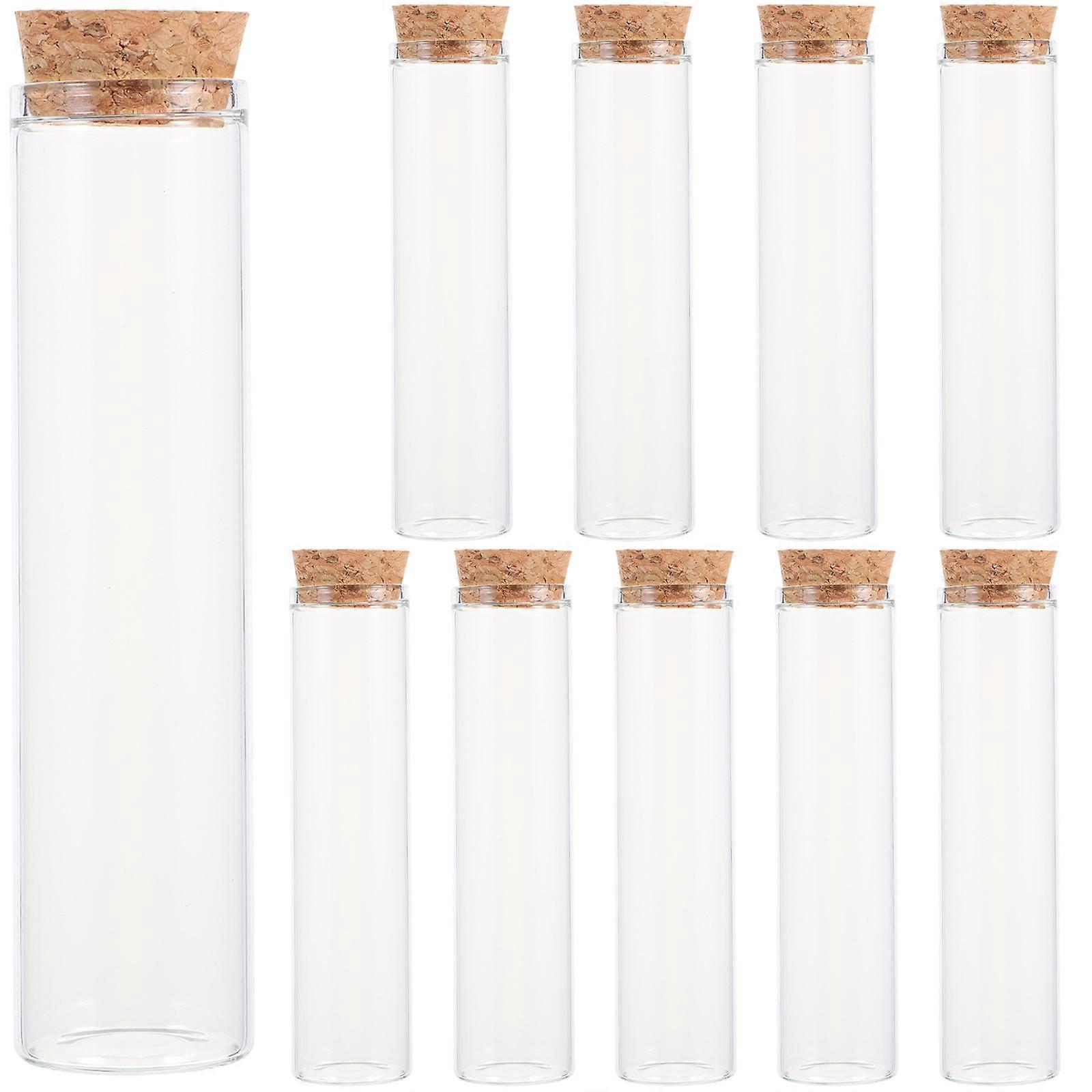 Borosilicate Glass Test Tubes with Cork for Storage Use 10Pcs High Borosilicate Bottles