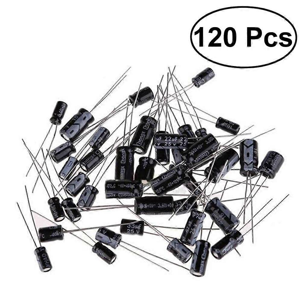 Electrolytic Capacitor Set for Electronic Equipments 120Pcs 12 Values Aluminum