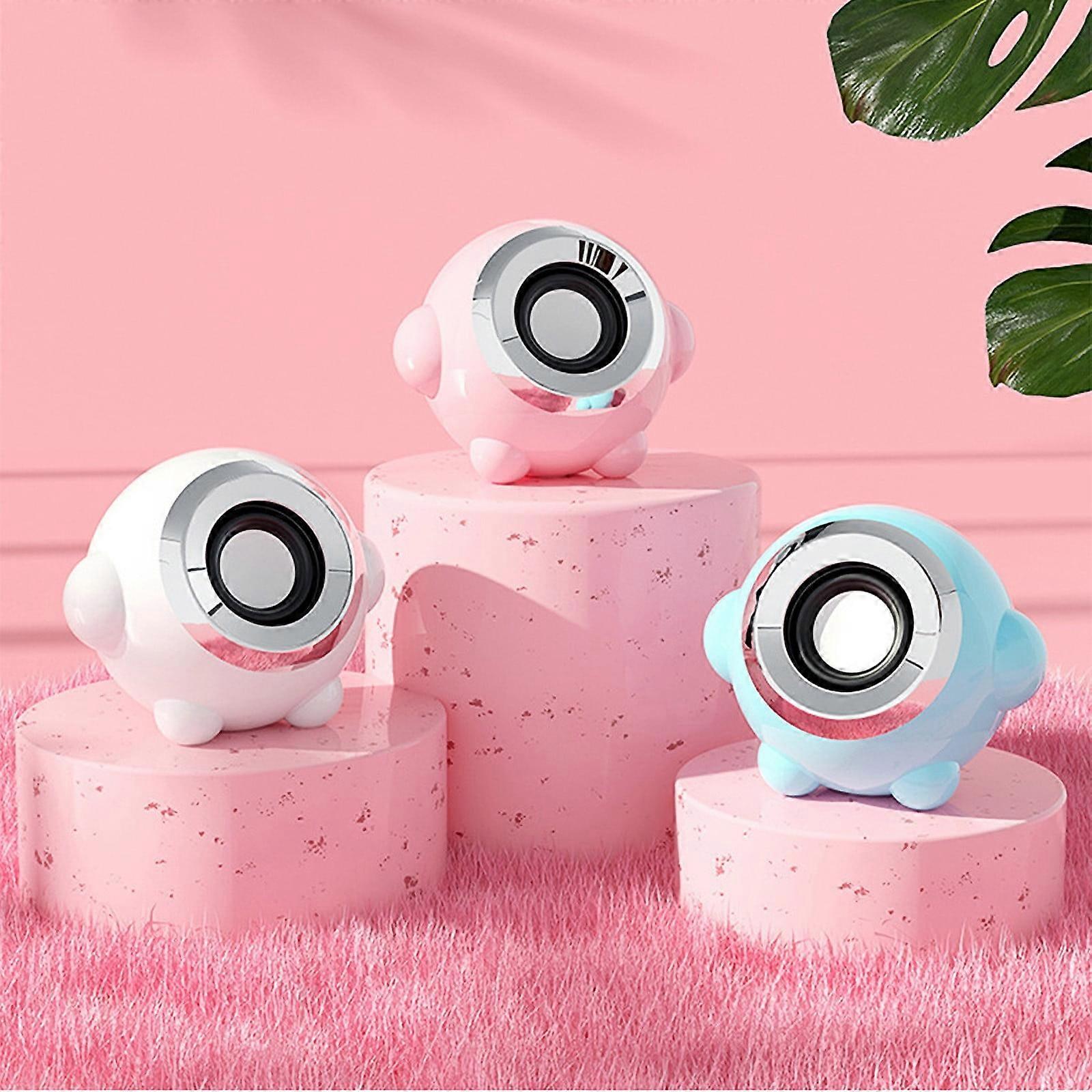 Jacenvly 2024 New Bluetooth Speakers, Pink Mini Desktop Speakers for Laptop, Computer, Home, Wired Active Multimedia Speakers