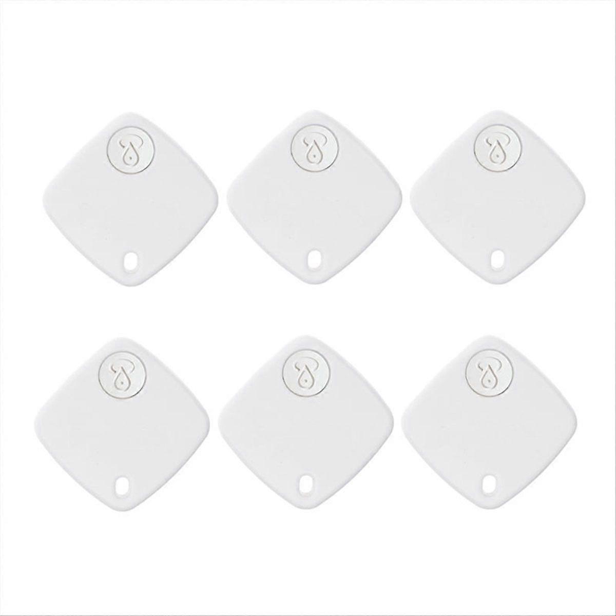 6Pcs Mini Smart GPS Tracker High- Location Tracking for Find My App, Key Finder Position Reminder White