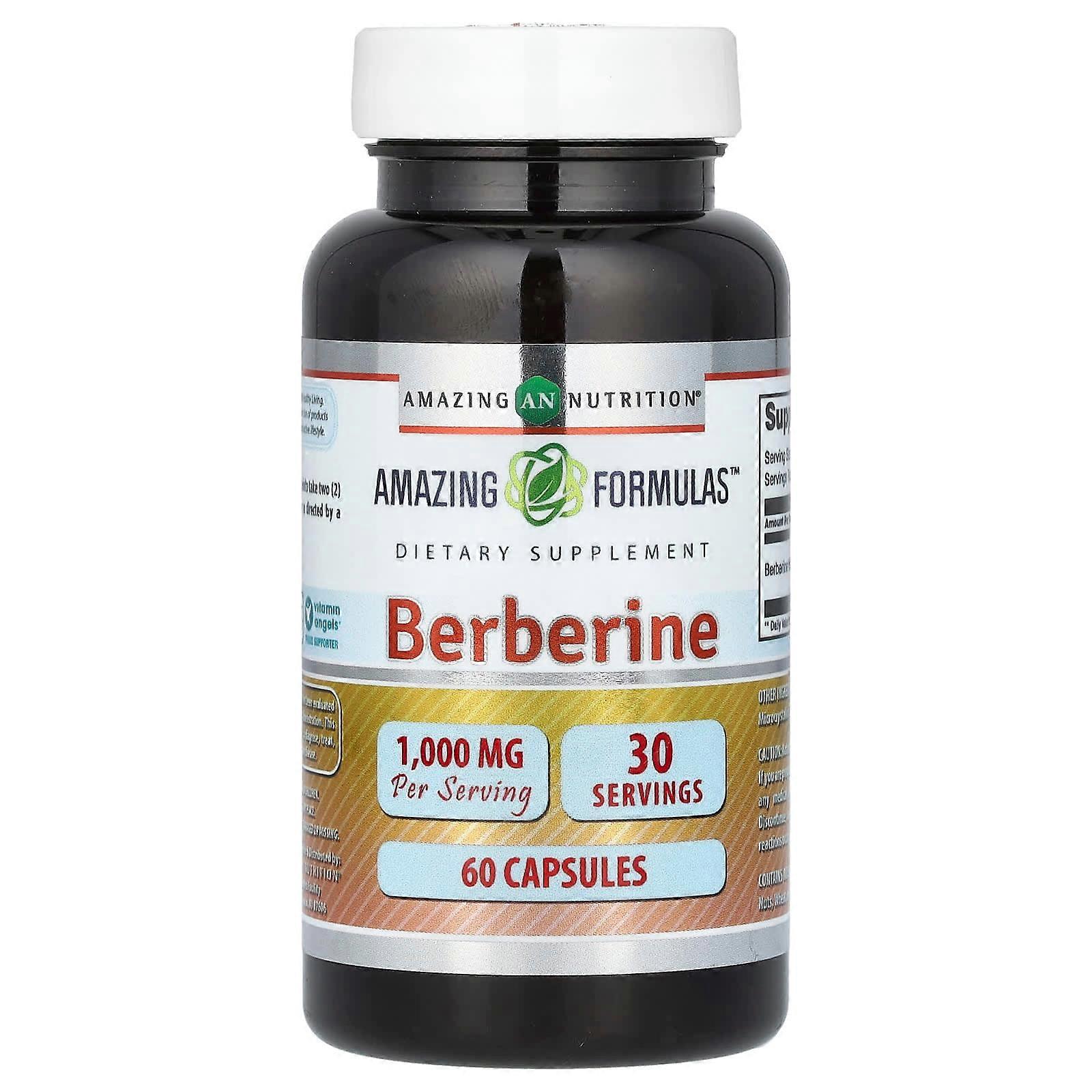 Berberine, 1,000 mg, 60 Capsules (500 mg per Capsule)