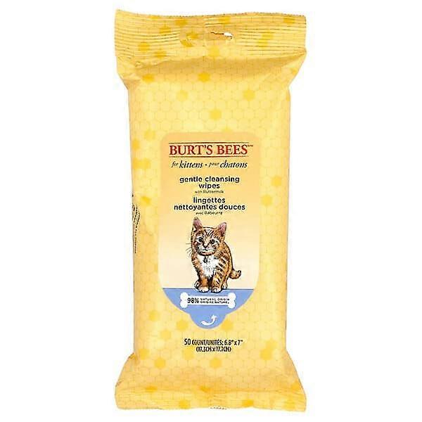 Burt's Bees, Gentle Cleansing Wipes with Buttermilk, For Kittens, 50 Count