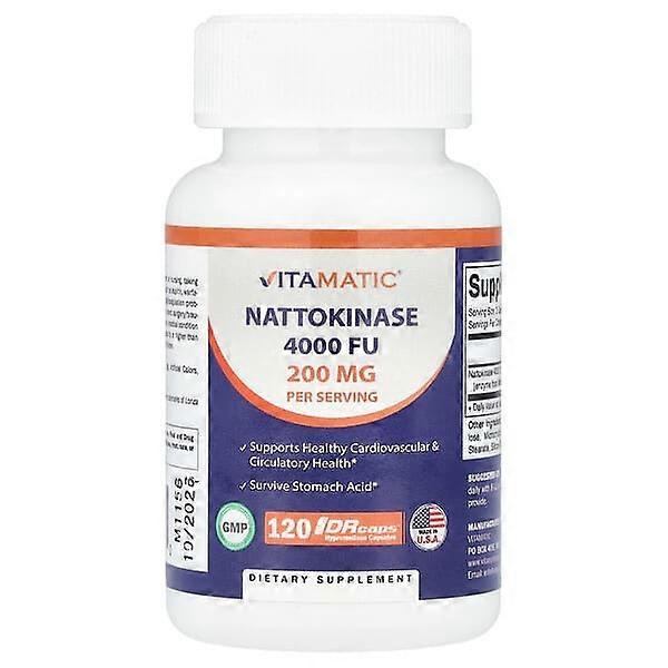 Vitamatic, Nattokinase, 120 DRcapsÃÂÃÂÃÂÃÂÃÂÃÂÃÂÃÂ® Hypromellose Capsules (100 mg per Capsule)