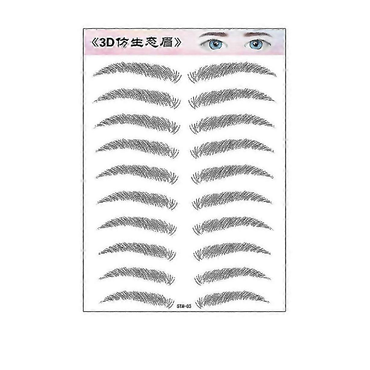 For 6d Hairlike Authentic Eyebrows Grooming Shaping Brow Shaper Makeup Brow Sticker Pu8157